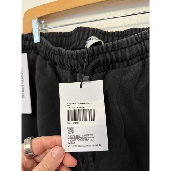 Princess Polly All Day Straight Leg Sweatpants – Washed Black – Size US 10– NWT - Picture 4 of 7